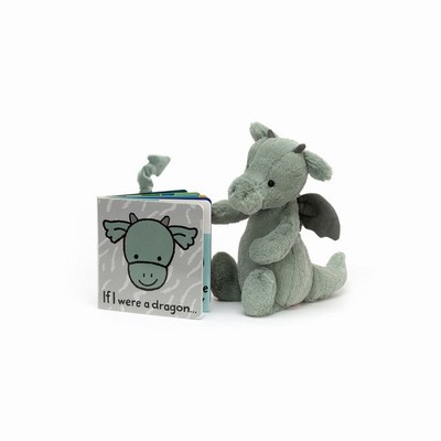 Jellycat If I Were A Dragon and Bashful Dragon Small New Zealand | KHASI7854